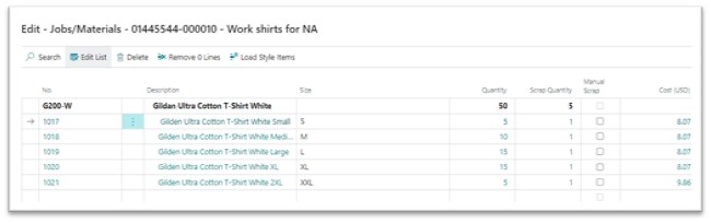 Apparel Quantity