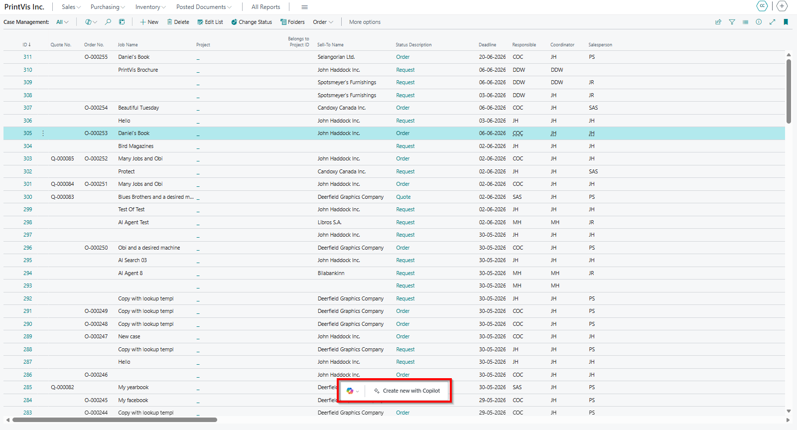 AI Search entry point from Case Management List or Case Card