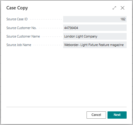 Select and copy a matching case