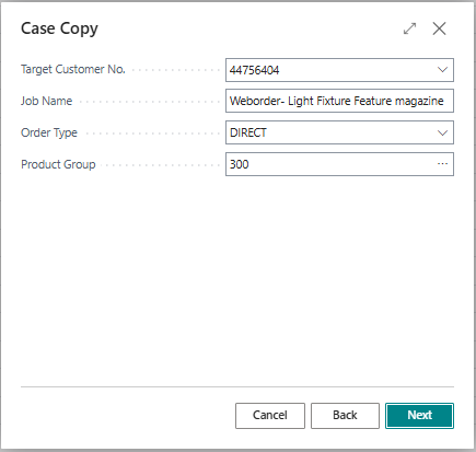 Review and modify values before creating the case