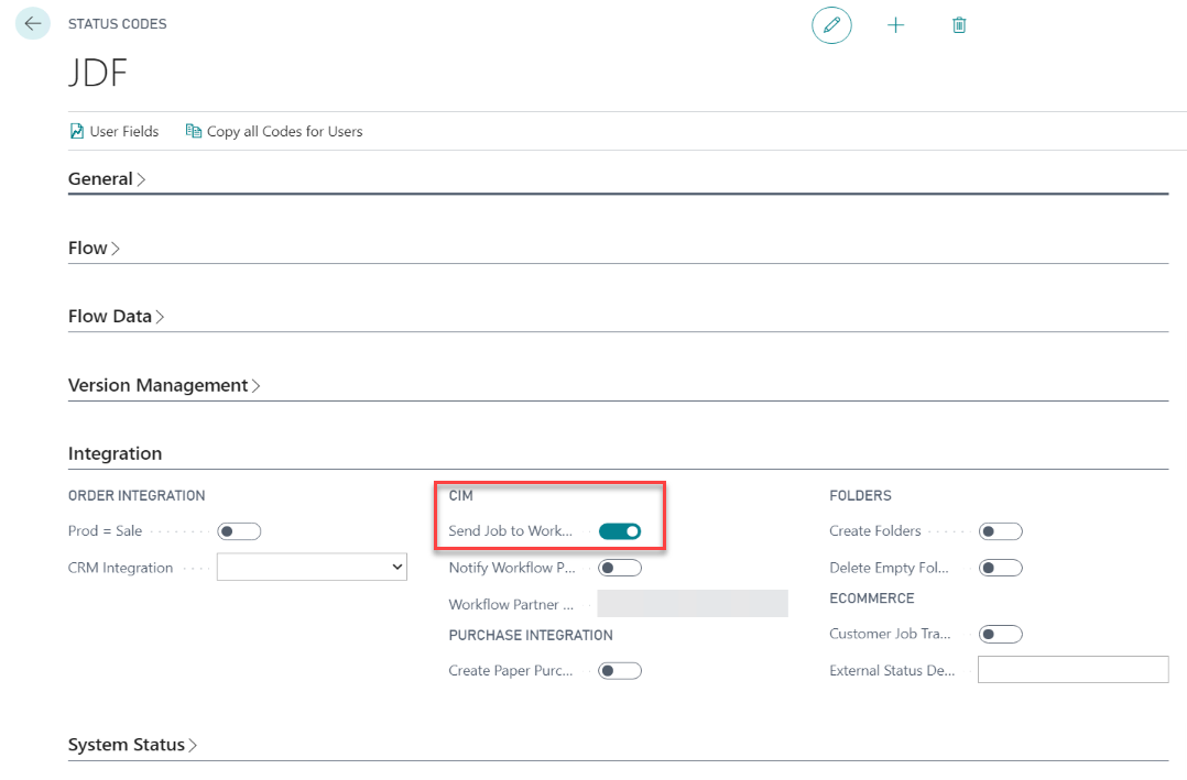 CIM - JDF Setup Data