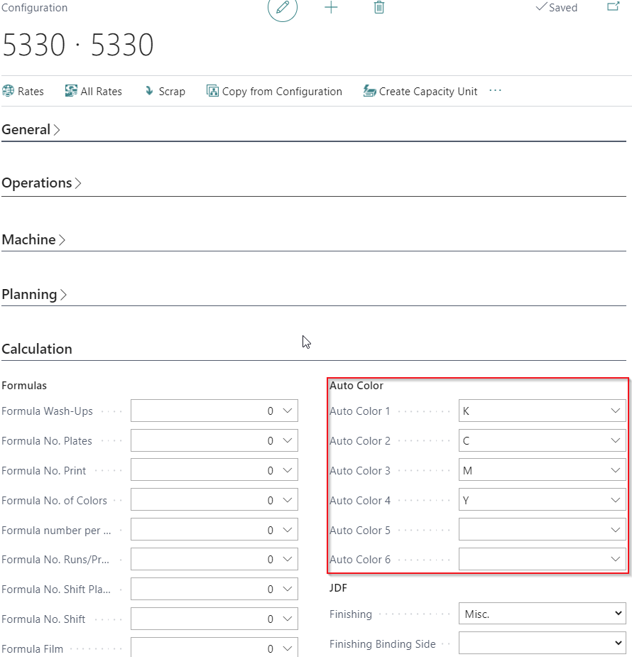 CIM - JDF Setup Data
