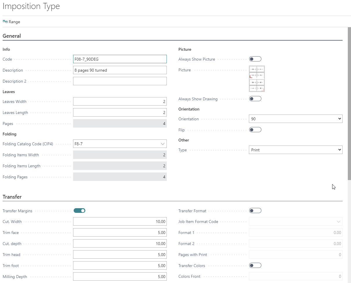 CIM - JDF Setup Data