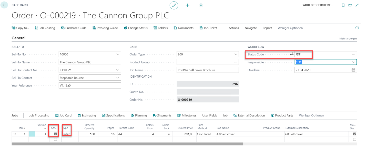 CIM - JDF Setup Data