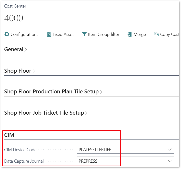 CIM - JDF Setup Data