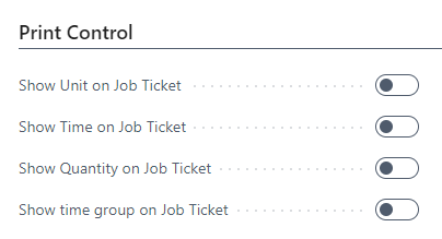 Job Ticket Setup