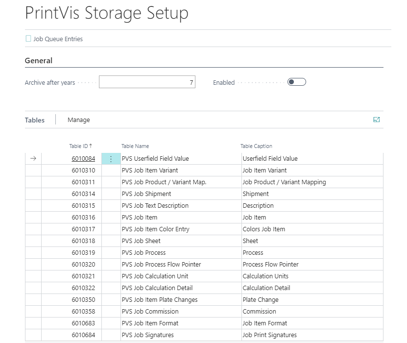 PrintVis Storage