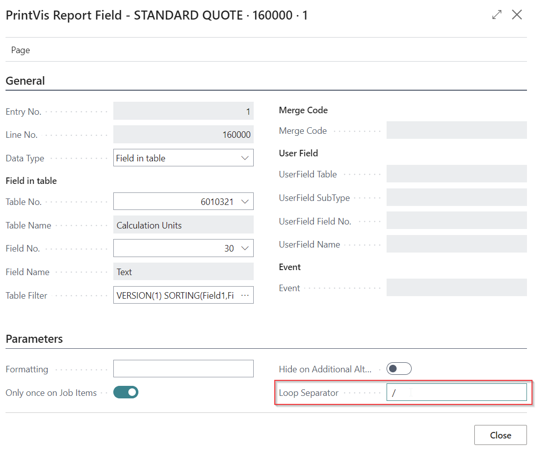 Report Setup