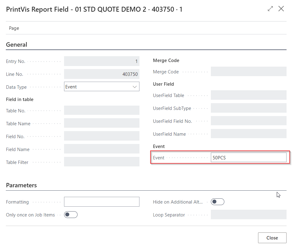 Report Setup