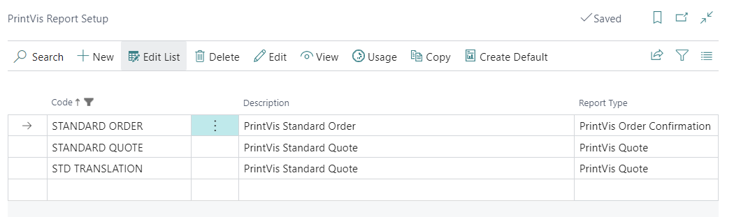 Report Setup