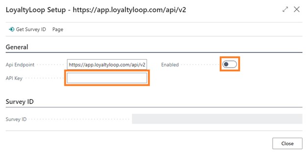 Setup API key