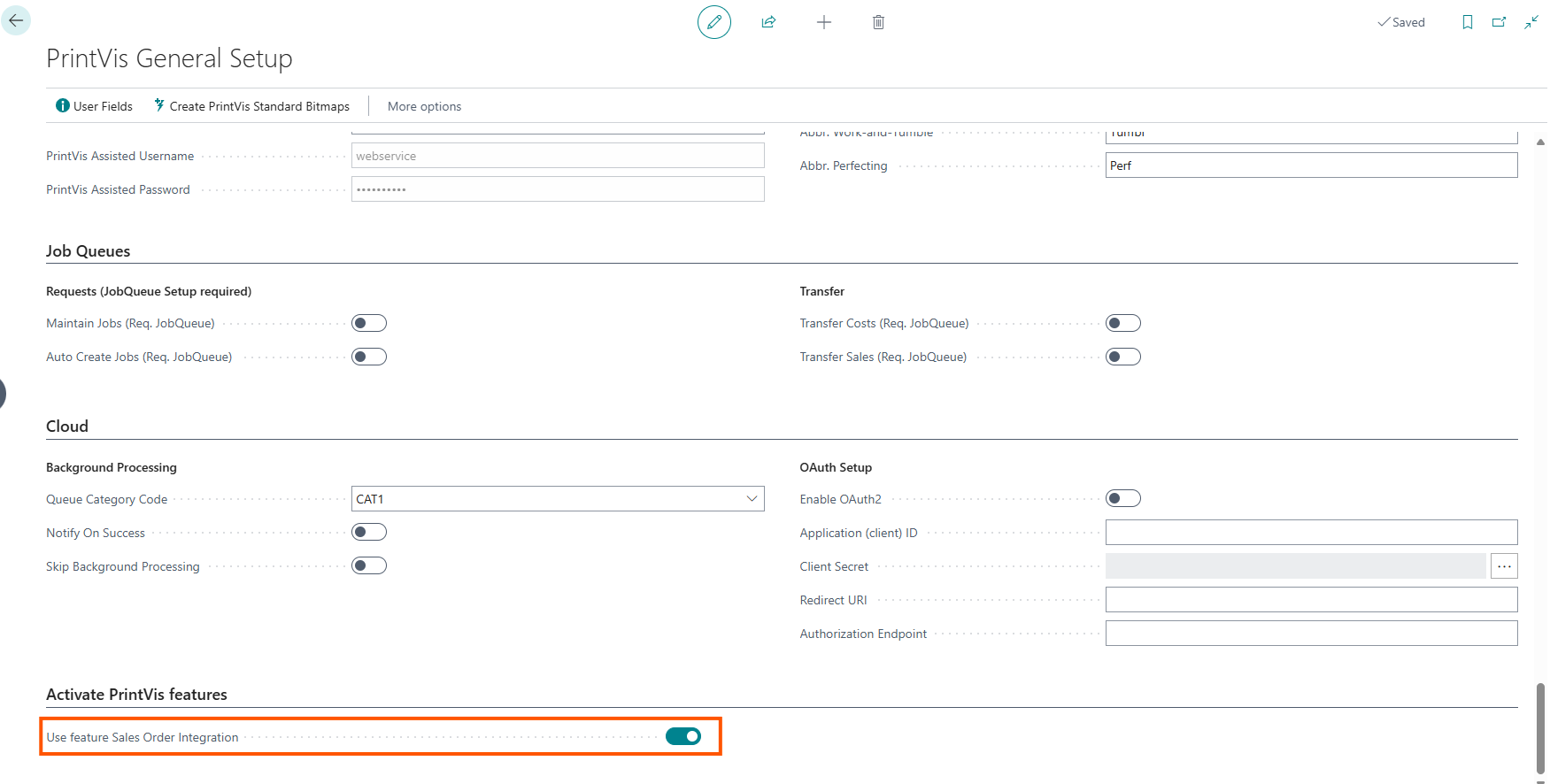 Sales Order Integration